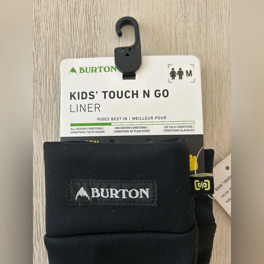 🖤 NWT Burton Kids Touch and Go Liner Gloves in Black